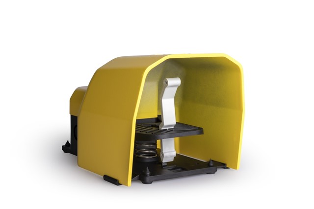 PDK Serisi Metal Korumalı 1NO+1NC Yavaş Hareketli Tekli Sarı Plastik Pedal